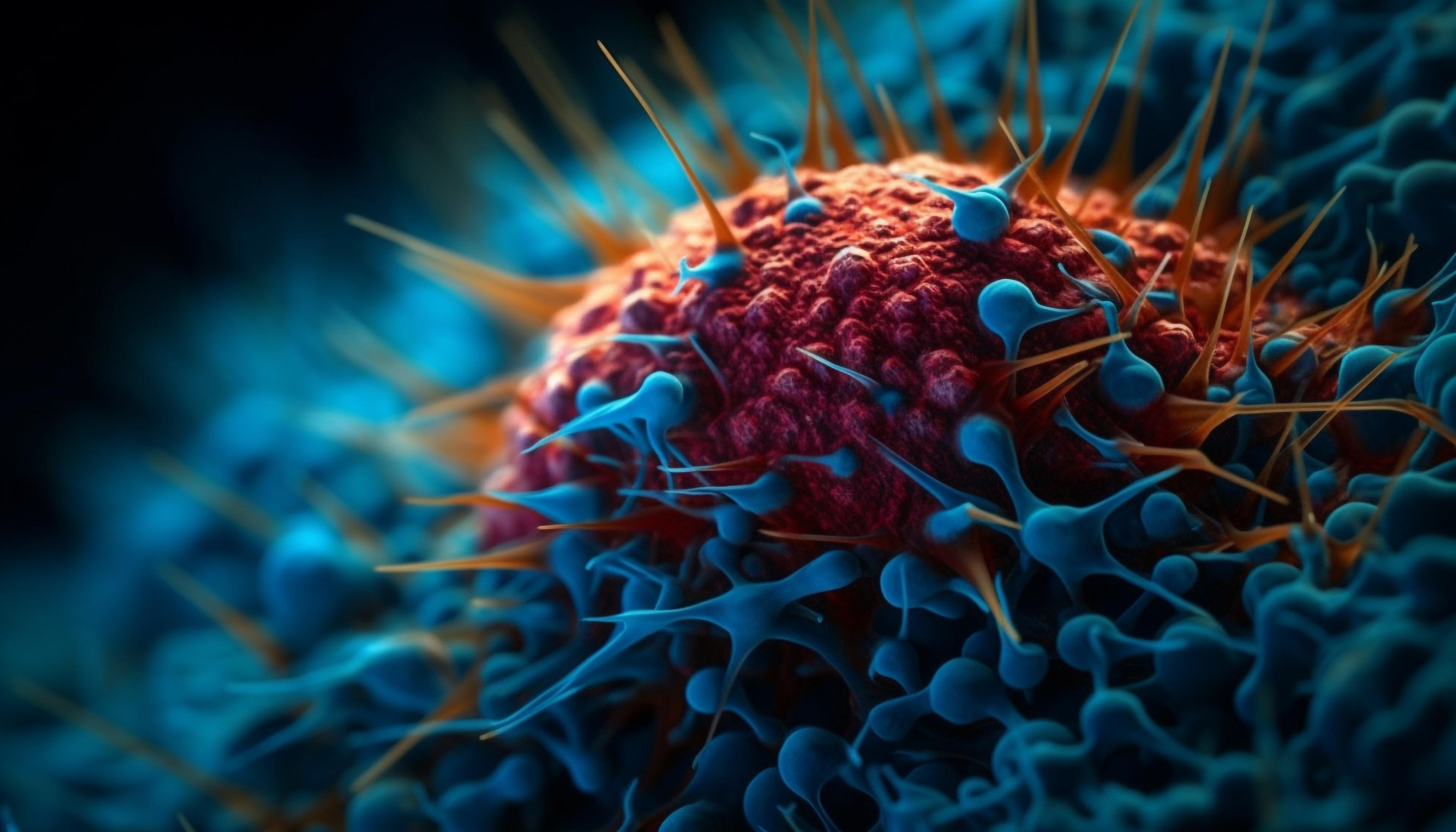Microscopic rendering of a cancer cell